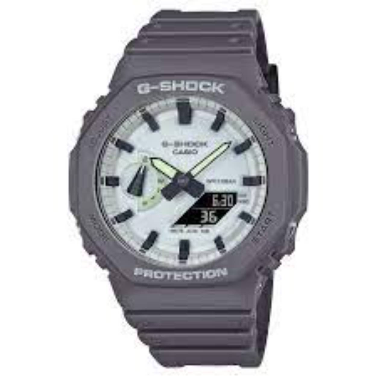 Ontsluit je volledige potentieel en laat zien wat je in huis hebt. Maak kennis met de G-SHOCK die licht geeft in het donker.
Deze serie bevat lichtgevende onderdelen tegen een donkergrijze basis. Het ontwerp is geïnspireerd op de verborgen talenten die we allemaal hebben, maar zelden laten zien.

We beginnen met een donkere, grijze basis en voegen vervolgens lichtgevende elementen en witte accenten toe. Het resultaat is een monochromatisch horloge dat een bijzondere gloed afgeeft.
Zoek een donkere ruimte op en zie hoe de verborgen talenten van dit coole ontwerp tot leven komen.