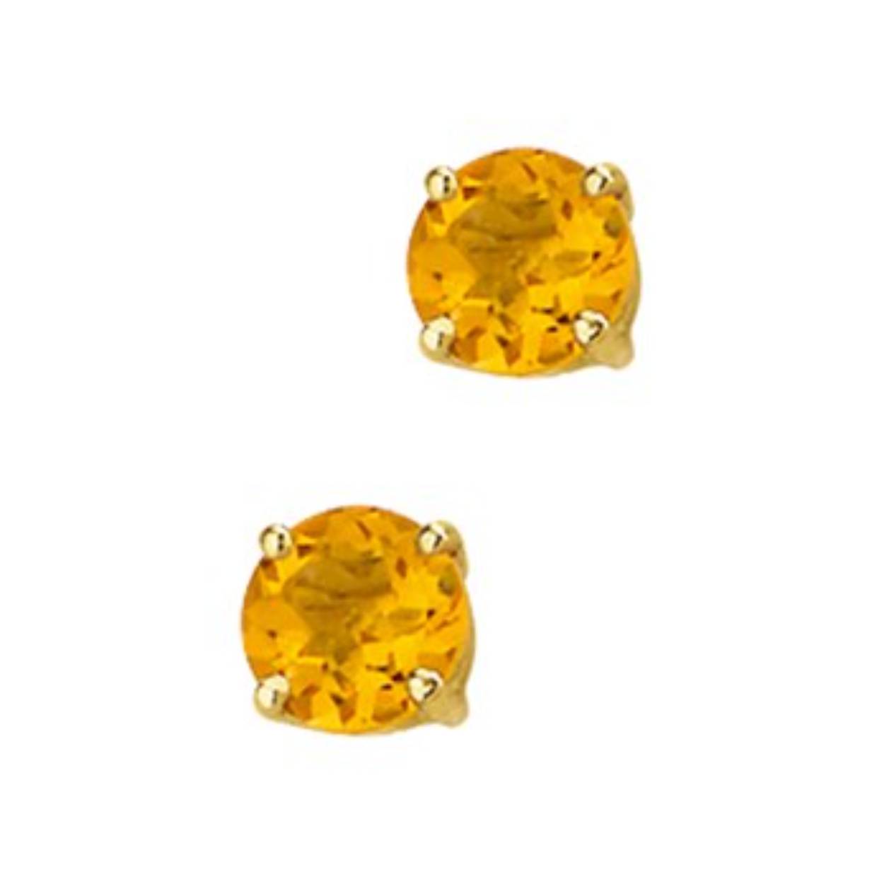 Geelgouden oorknoppen met citrien.