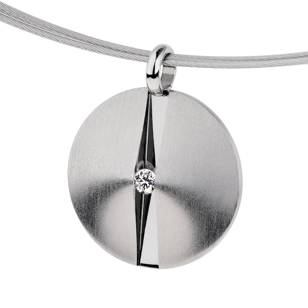 Stalen hanger glad met Briljant TW/SI 0.035 CRT 15 MM