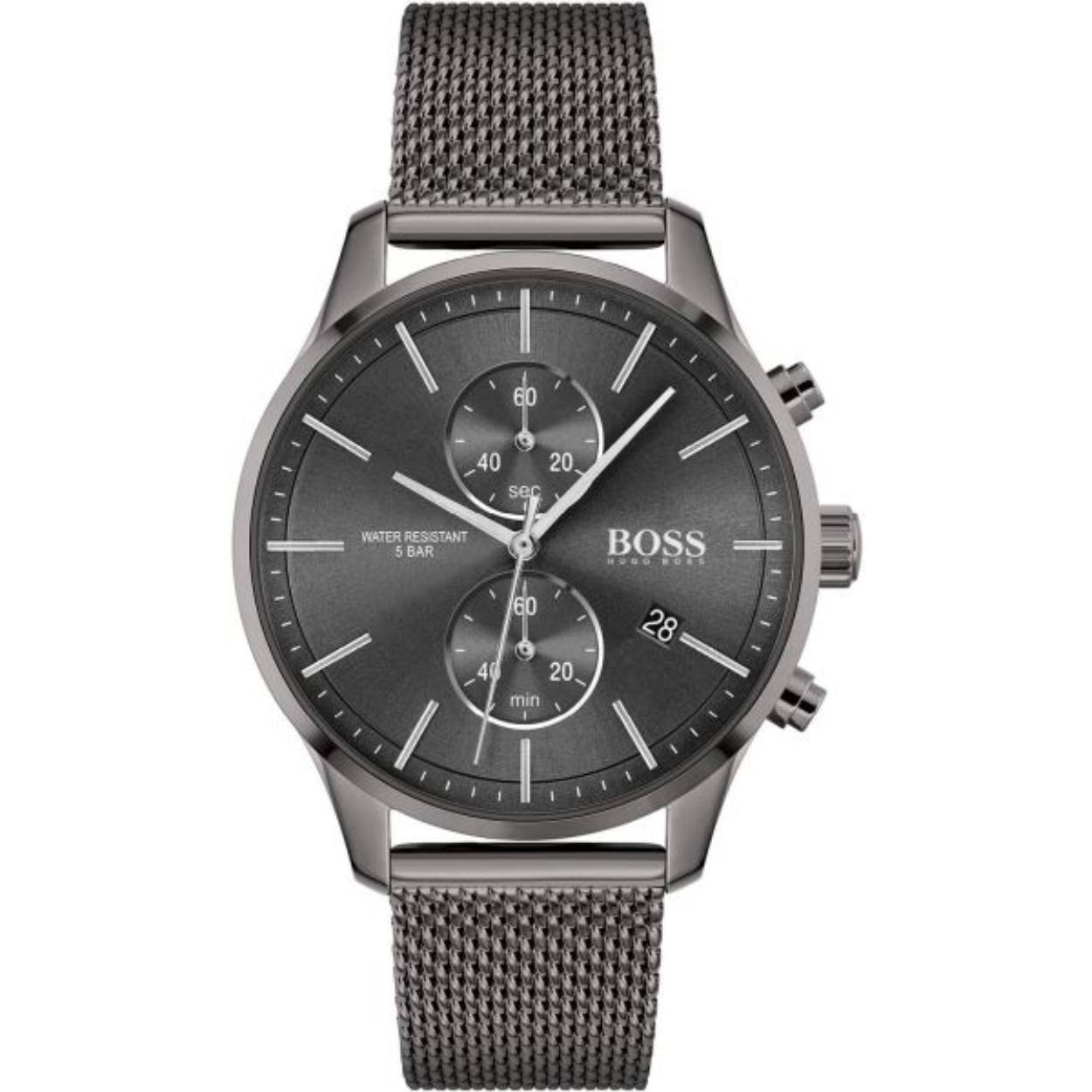 Elegante herenhorloge van het merk Hugo Boss. Dit is momenteel een van de populairste merken voor luxe heren horloges.De band is gemaakt van RVS.