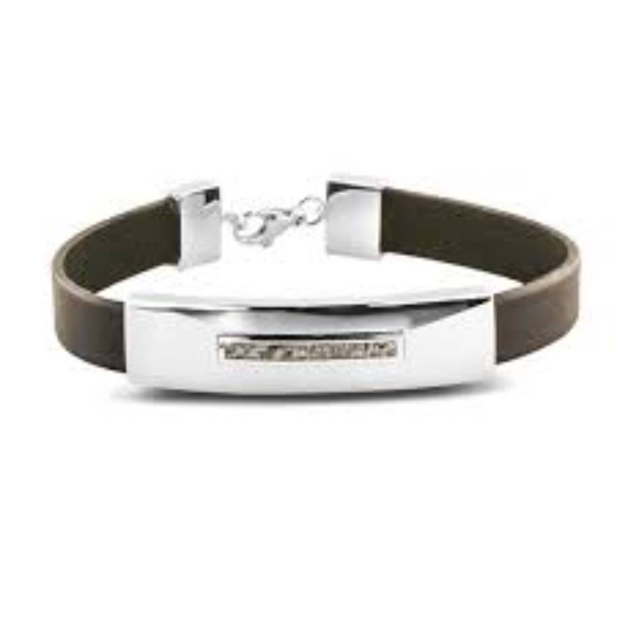 BG009 - bracelet silv/leather 