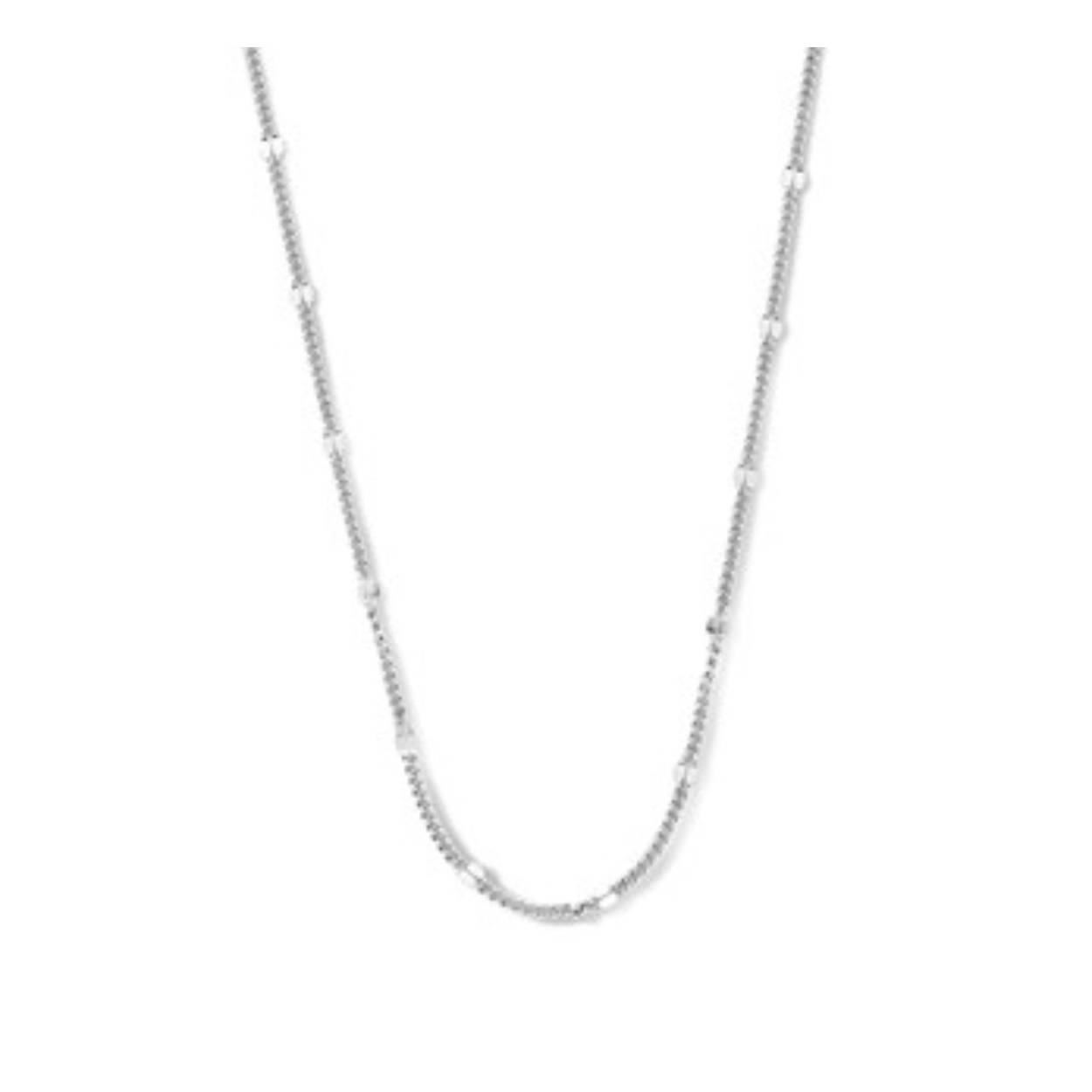 Gerhodineerd 925 zilveren collier met een schakelbreedte van 3mm. Het collier heeft een draaglengte van 40cm met een extensie van 4cm en een stevige karabijn sluiting.