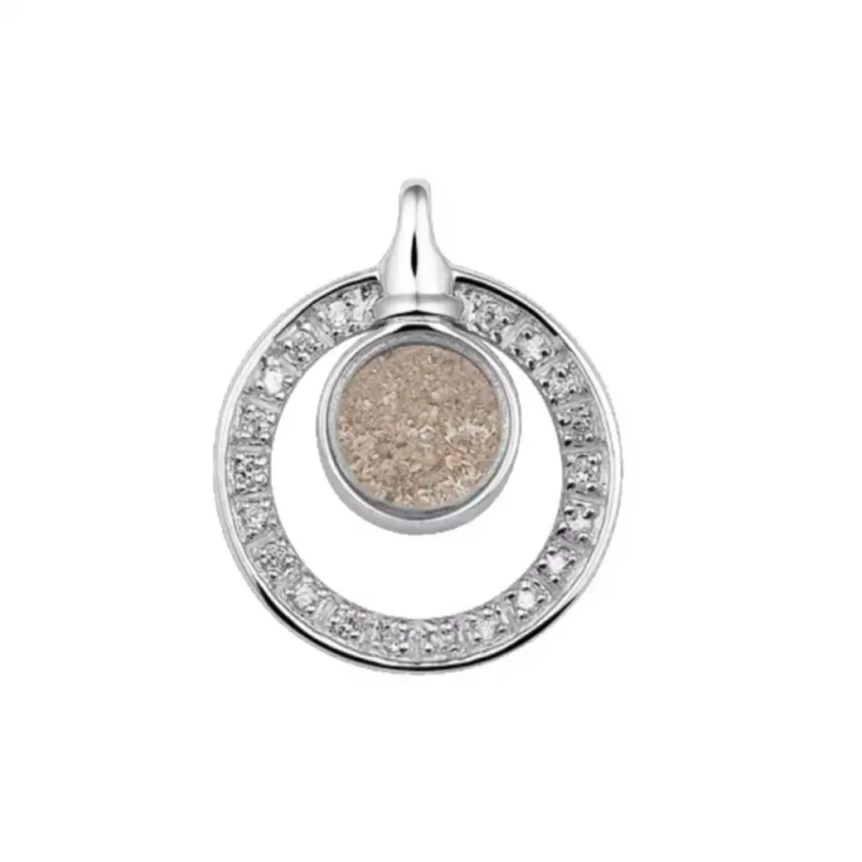 See You hanger zilver, in de achterkant kan as verwerkt worden.