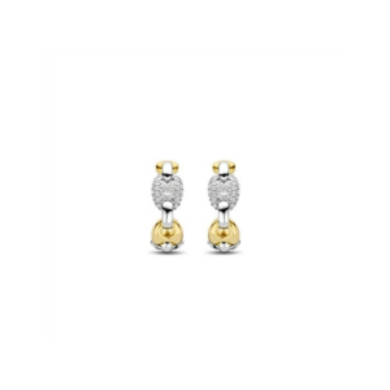 ZIlver/vergulde creolen met zirconia