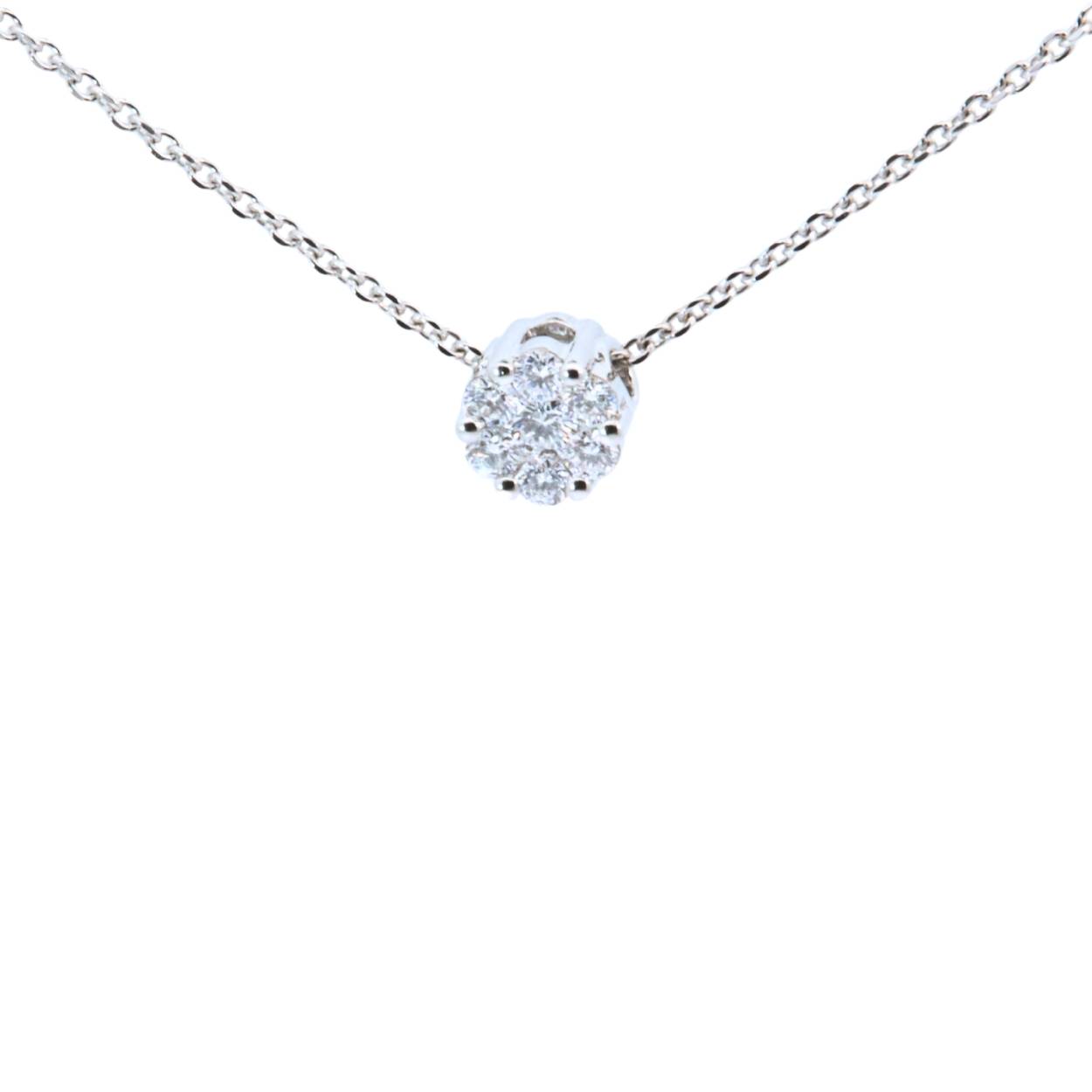 Witgouden ketting van de Flowers collectie met diamanten.