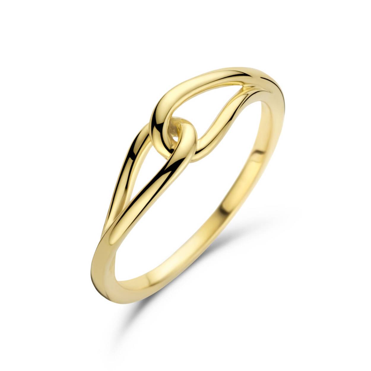 14k Geelgouden ring met een breedte van 5mm.