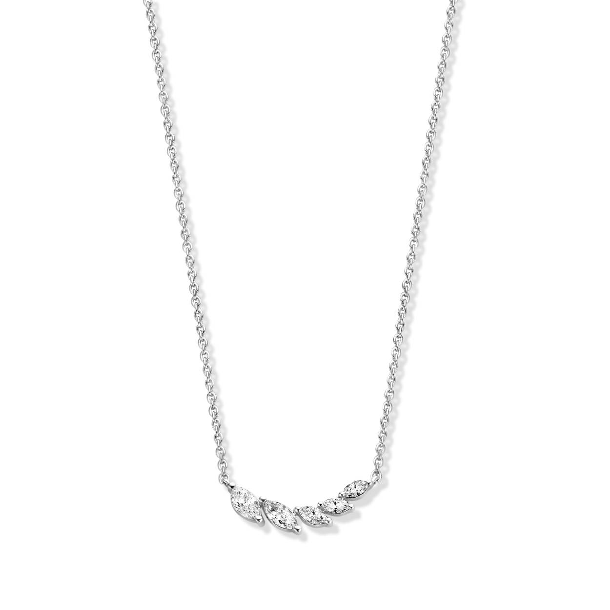 Naiomy collier wit goud 18k gezet met briljant