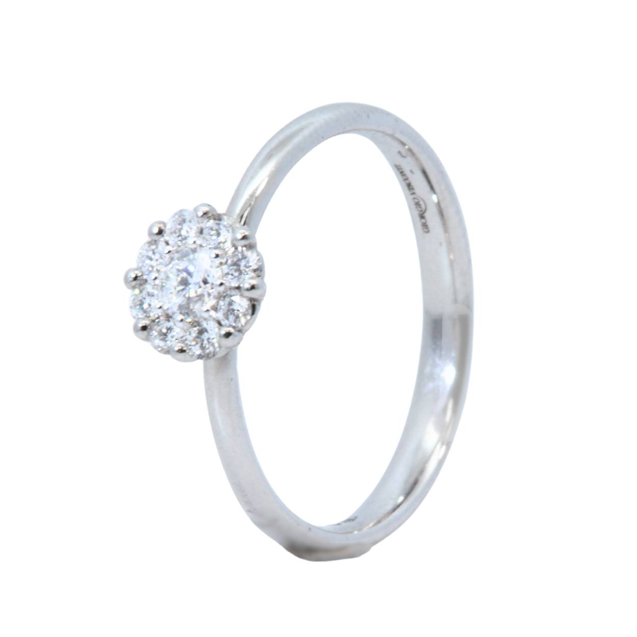 Giorgio Visconti AB16599B Ring in 18kt witgoud 2.90gr FGVS 0.20ct & 0.15ct