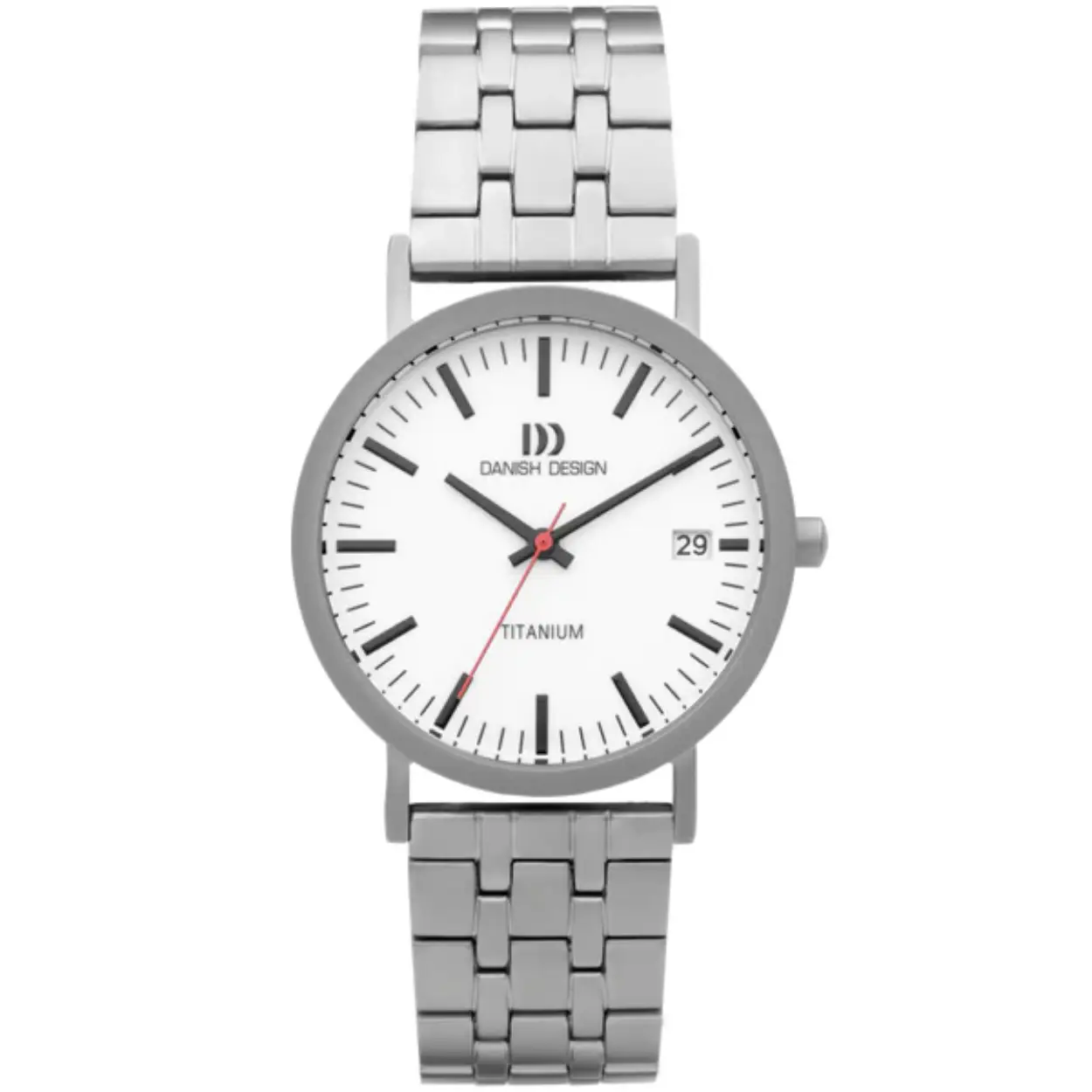 Dit herenhorloge is van het merk Danish Design. Het is een analoog horloge met een band gemaakt van titanium.De diameter van de kast is35 mm.
De verdere specificaties van het horloge zijn als volgt:
Glassoort: mineraal
Bandbreedte (mm): 18
Kastmateriaal: titanium
Waterdichtheid: 3 ATM
Techniek: quartz
Kastkleur: zilver
Kastvorm: rond
Wijzerplaatkleur: wit
Index: streepjes
Bandkleur: zilver
Sluiting: vouwsluiting