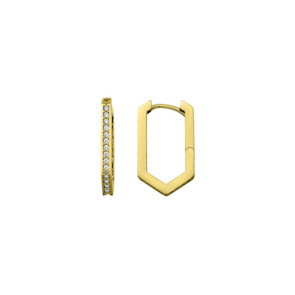 MY iMenso GOLD Creoli earrings "Esagono CZ 18,5mm" (14k gold)