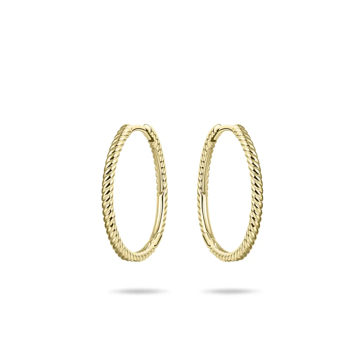 Oorbellen creool 14 karaat getorst 20mm doorsnede
