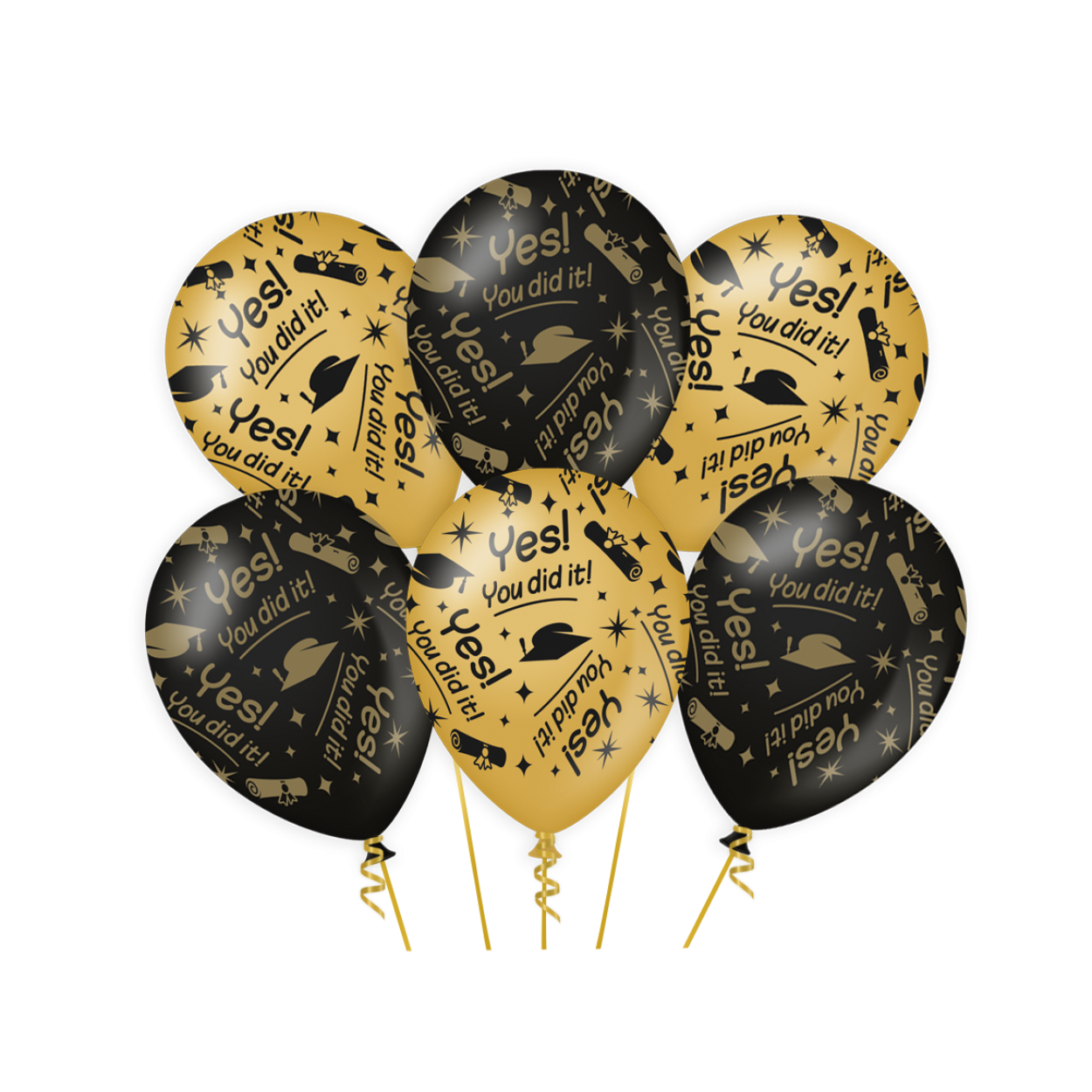 De gold/black Classy party balloons van Paper Dreams zijn een feestelijke toevoeging voor uw winkel. Deze goud/zwarte ballon met You did it is gemaakt van natuurlijk latex en door het unieke kleurgebruik zijn deze luxe ballonnen een echte eyecatcher in uw winkel. De Classy party balloons zijn 30 bij 30 centimeter.