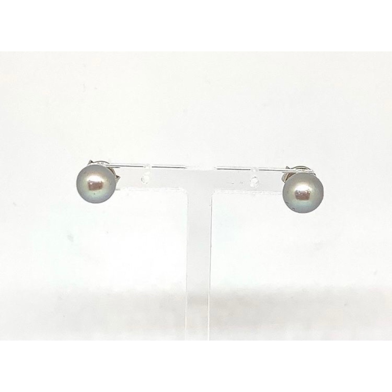 14k witgouden oorstekers parel