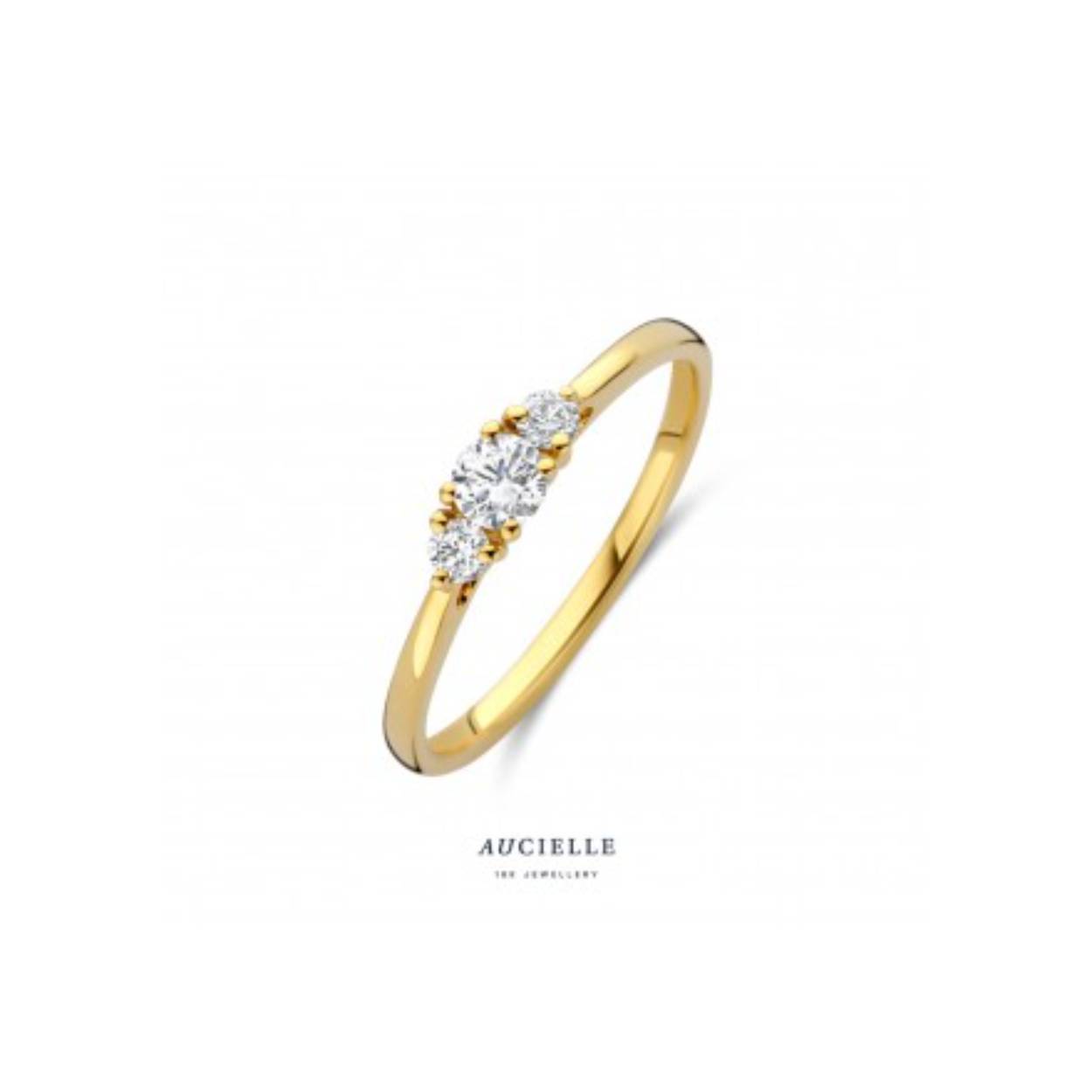 RING GEEL GOUD 18KT MET LABDIAMANTEN