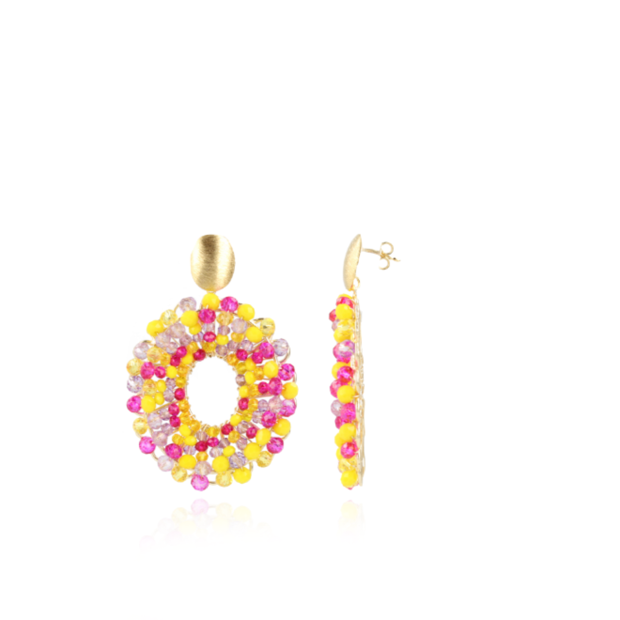 Open Oval Element - Mixed Yellow