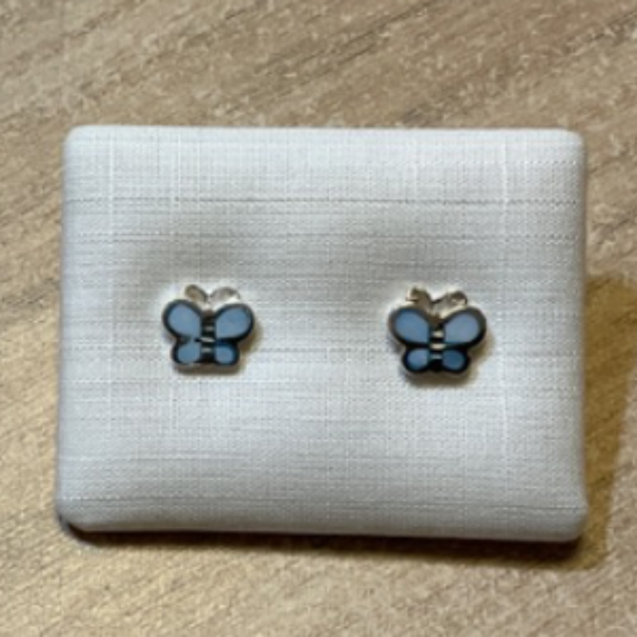 Blauw zilveren oorknoppen