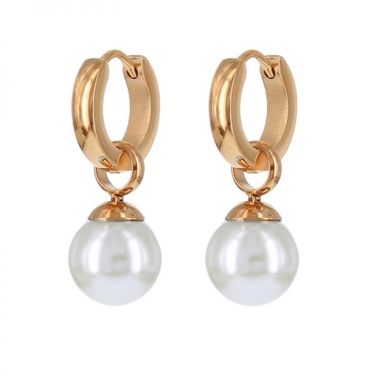 Kalli creolen stainless steel
rosegold-white