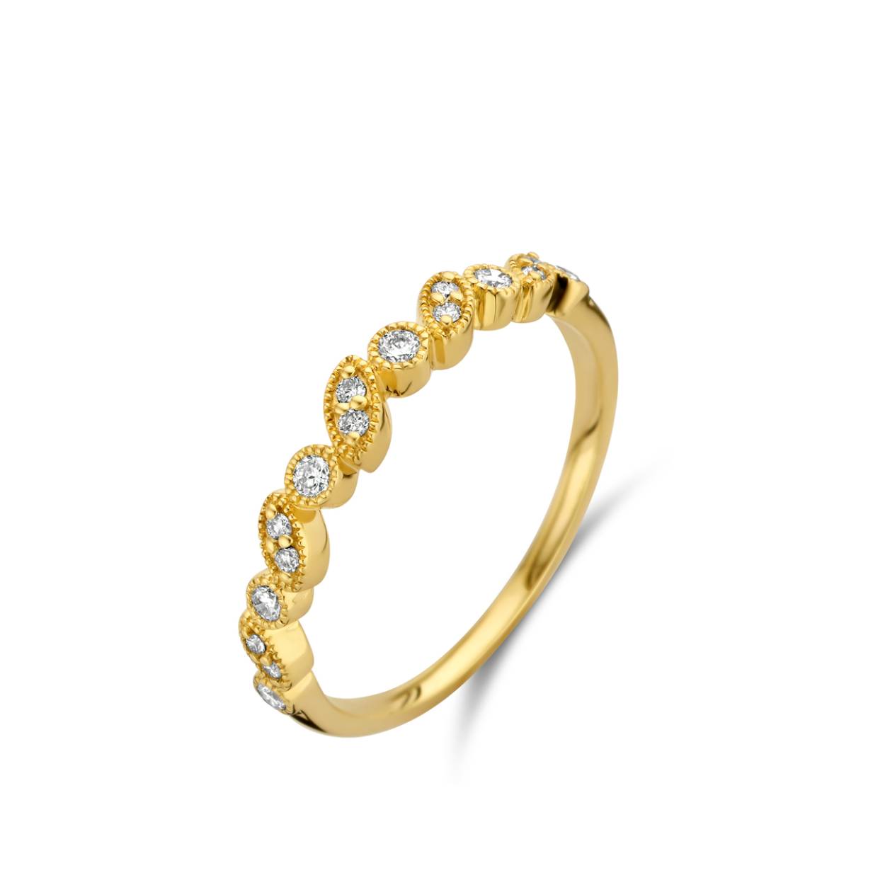 Naiomy Gold ring goud 18k gezet met briljant 17p