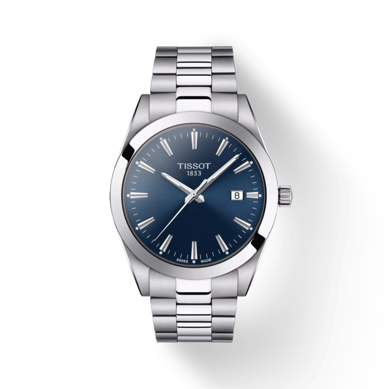 Het modieuze horloge met het referentienummer T1274101104100 is uitgerust met een Zwitsers Quartz-uurwerk, welke zeer nauwkeurig de tijd weergeeft. Het uurwerk is geplaatst in een hoogwaardige roestvrij edelstalen horlogekast, waar op analoge wijze de tijd op een chique blauwe wijzerplaat wordt aangegeven. De wijzers en indexen zijn voorzien van een praktische lichtgevende coating voor een optimale leesbaarheid. De edelstalen horlogeband T605044596 is aan de ronde horlogekast van 40 mm. gemonteerd, voorzien van een vouwsluiting.

Het uurwerk van het Tissot horloge is uitgevoerd met een datumvenster, waar dus naast de tijd ook de juiste datum wordt weergegeven. Het horloge met een gewelfd krasbestendig saffierglas heeft een waterdichtheid van 10 ATM (100 meter), waardoor het uurwerk goed bestand is tegen water en andere stoffen van buitenaf. De horloges uit de Tissot Gentleman collectie zijn stijlvolle modellen voor de man van vandaag. De Tissot Gentleman kan zowel op het werk als in de vrije tijd worden gedragen, bij formele en informele gelegenheden, bij sportieve of zakelijke evenementen.