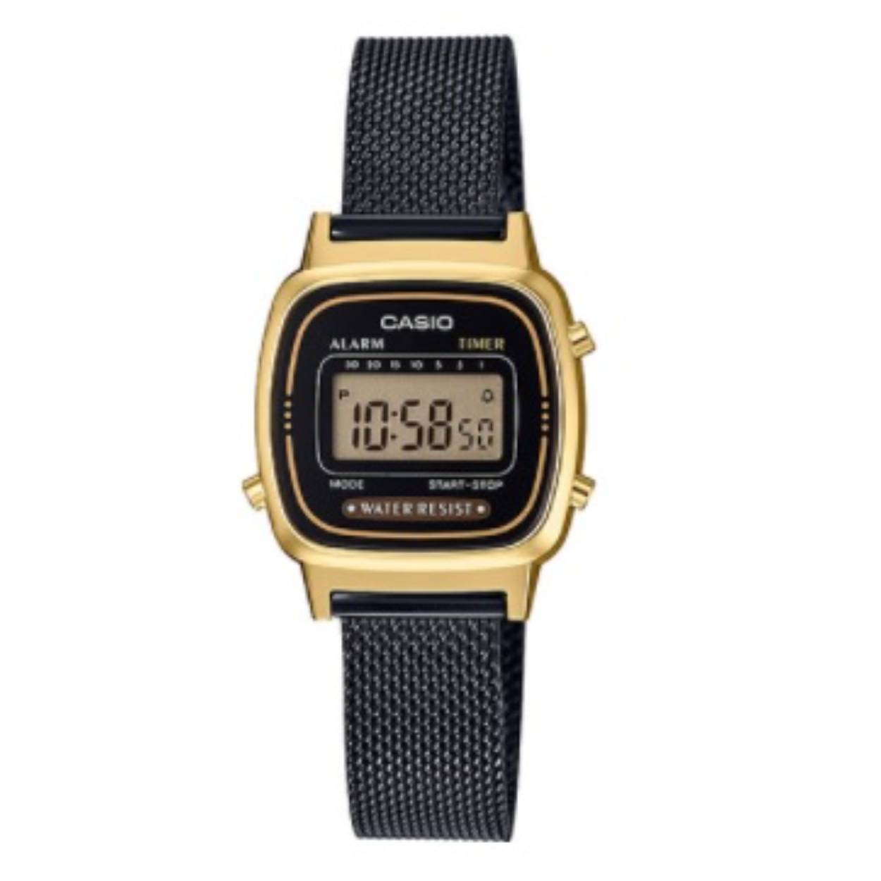Dit horloge van Casio komt uit de collectie: Vintage MINI. Dit horloge heeft de volgende functies: Dagalarm, Automatische kalender, Stopwatchfunctie - 1/10 sec. - 1 uur