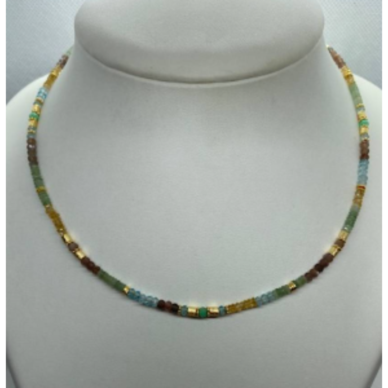 collier go, maansteen, citrien, amazoniet, topaas