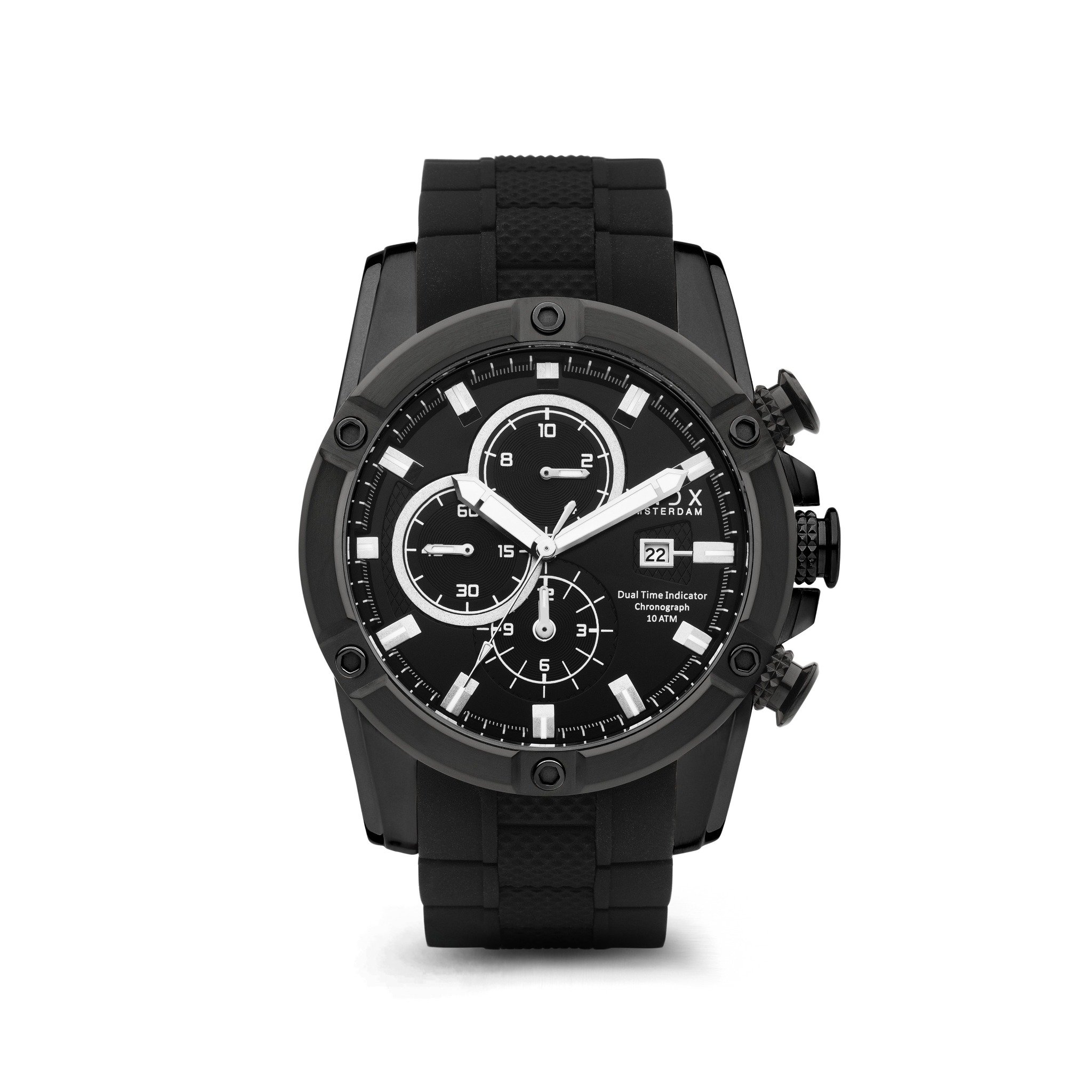 De Young Rebel Big Boy, het horloge dat jou rebelse kant ondersteunt. Zijn schitterende, stoere kast van 46 mm haalt het speelse in je naar boven. De zwarte kast is massief en past perfect om de pols van een Young Rebel!

Zijn stijlvolle zwarte wijzerplaat bevat verschillende chronograaf functies, waaronder een stopwatch en een datum aanduiding. De massieve multifunctionele kast past perfect om de pols, door de stevige rubberen band is de band eenvoudig op maat te dragen.

De Young Rebel is gemaakt om samen met zijn eigenaar rebelse paden te bewandelen. Zo is het horloge 10 ATM waardoor je er eenvoudig mee het water in kan. Besluit jij in een rebelse nacht het water in te springen, ook dan zal je Young Rebel je door zijn lichtgevende wijzers ten alle tijden op de hoogte houden van de tijd.

Zo zorgt VNDX ervoor dat Young Rebels nooit te laat zijn nieuwe herinneringen te creëren.