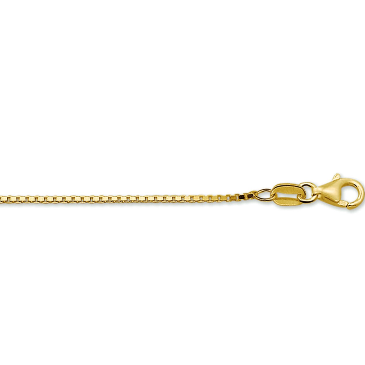 Geelgouden collier met venetiaanse schakel. De schakelbreedte is 1.3mm.