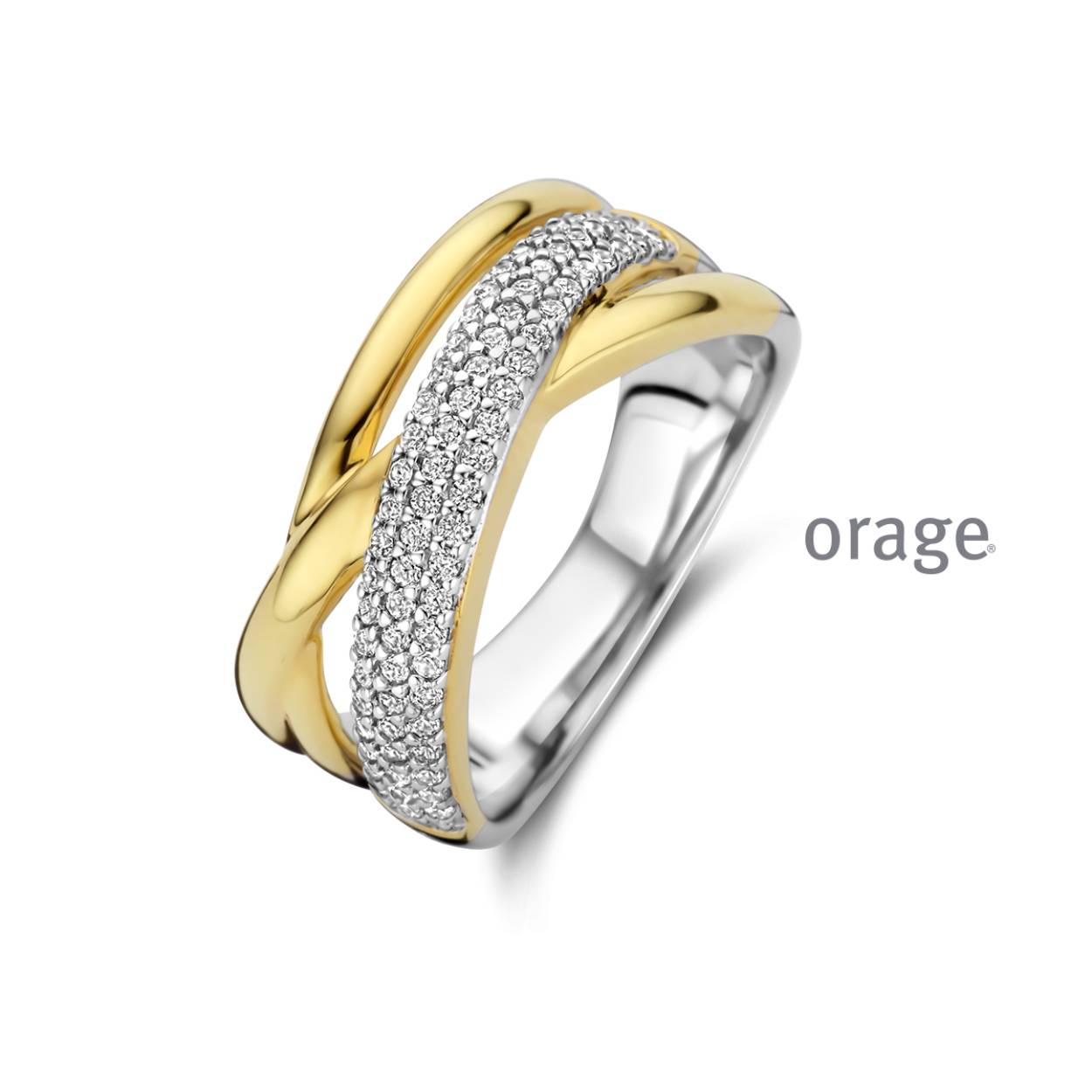 Orage ring zilver bicolor met zirconia