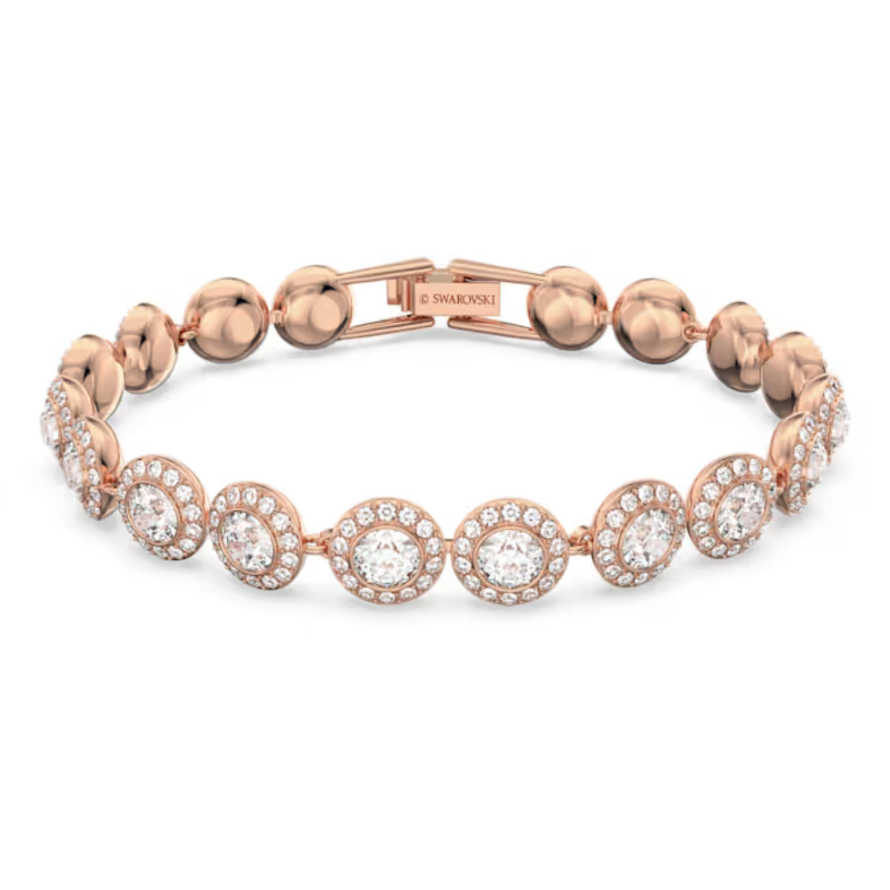 Pure, tijdloze elegantie. Deze armband met een prachtige mix van metaal met roségoudkleurige toplaag en kristallen pavé voegt een vrouwelijke sprankeling toe aan elke look. Hij is perfect te combineren met andere artikelen uit de Angelic-collectie. Draag hem met een Swarovski-horloge voor een stijlvolle look voor overdag. De armband is 17 cm lang.

Artikelnr.: 5240513
Lengte: 16.5 cm
Materiaal:  Kristallen, Roségoudkleurige toplaag
Kleur:  Wit
Collectie:  Angelic
