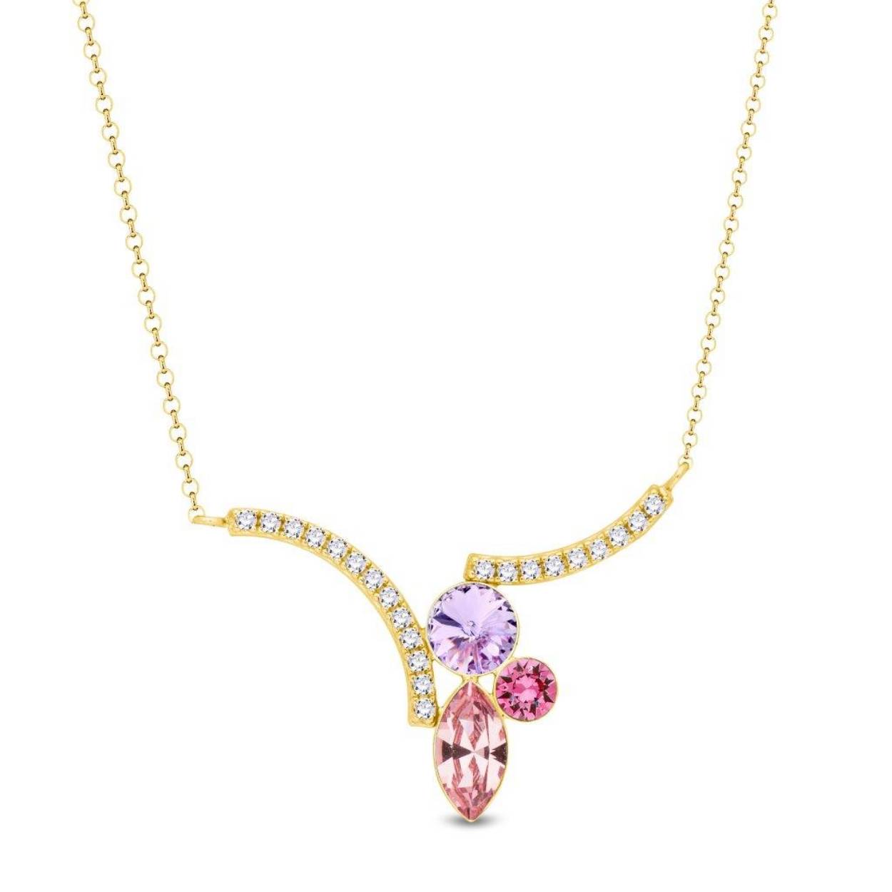 Spark FLORA Necklace gilded Light Rose, Rose, Violet