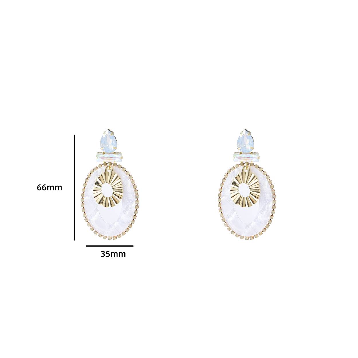 Top Stone Dangle - 14K + White
E4049-1