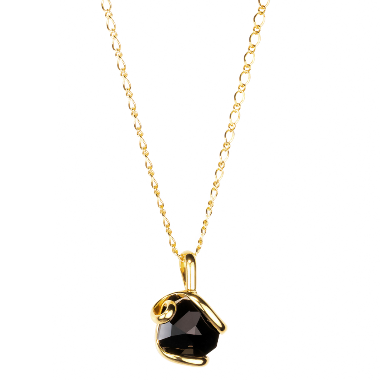 Collier zilver verguld met edelsteen.