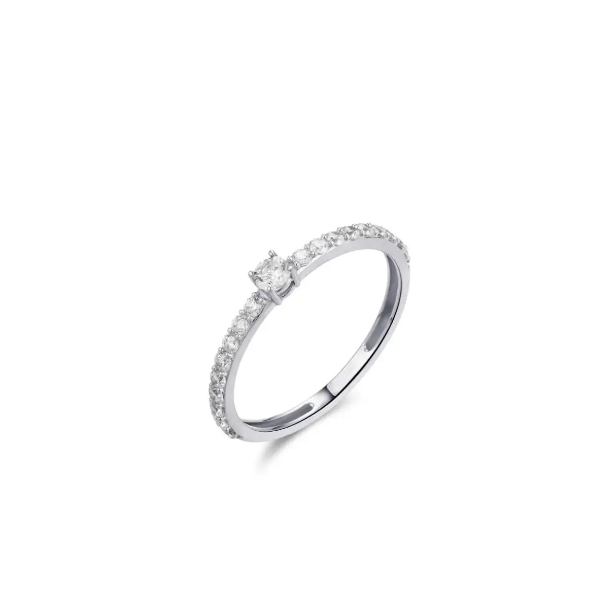 Witgouden ring met zirkonia 