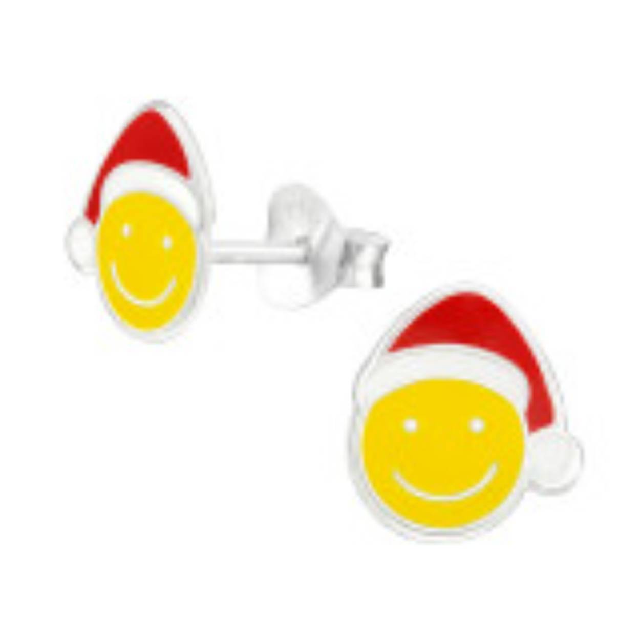 Zilveren oorstekers Santa Smiley | PCJW45851