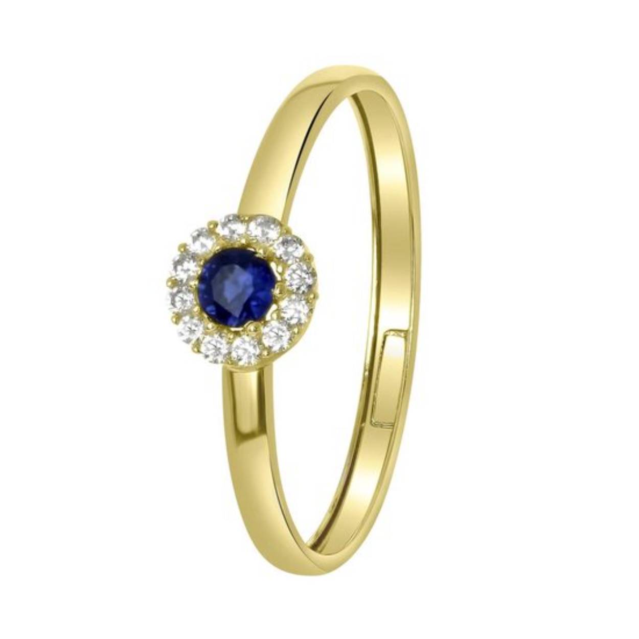 Gouden ring zirkonia Saffier 