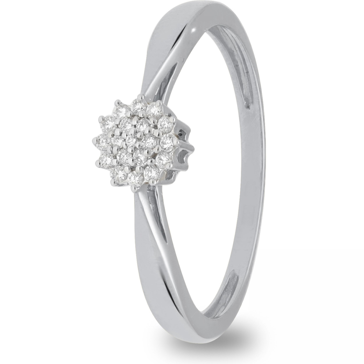 Gouden Ring met diamant 14Krt Witgoud