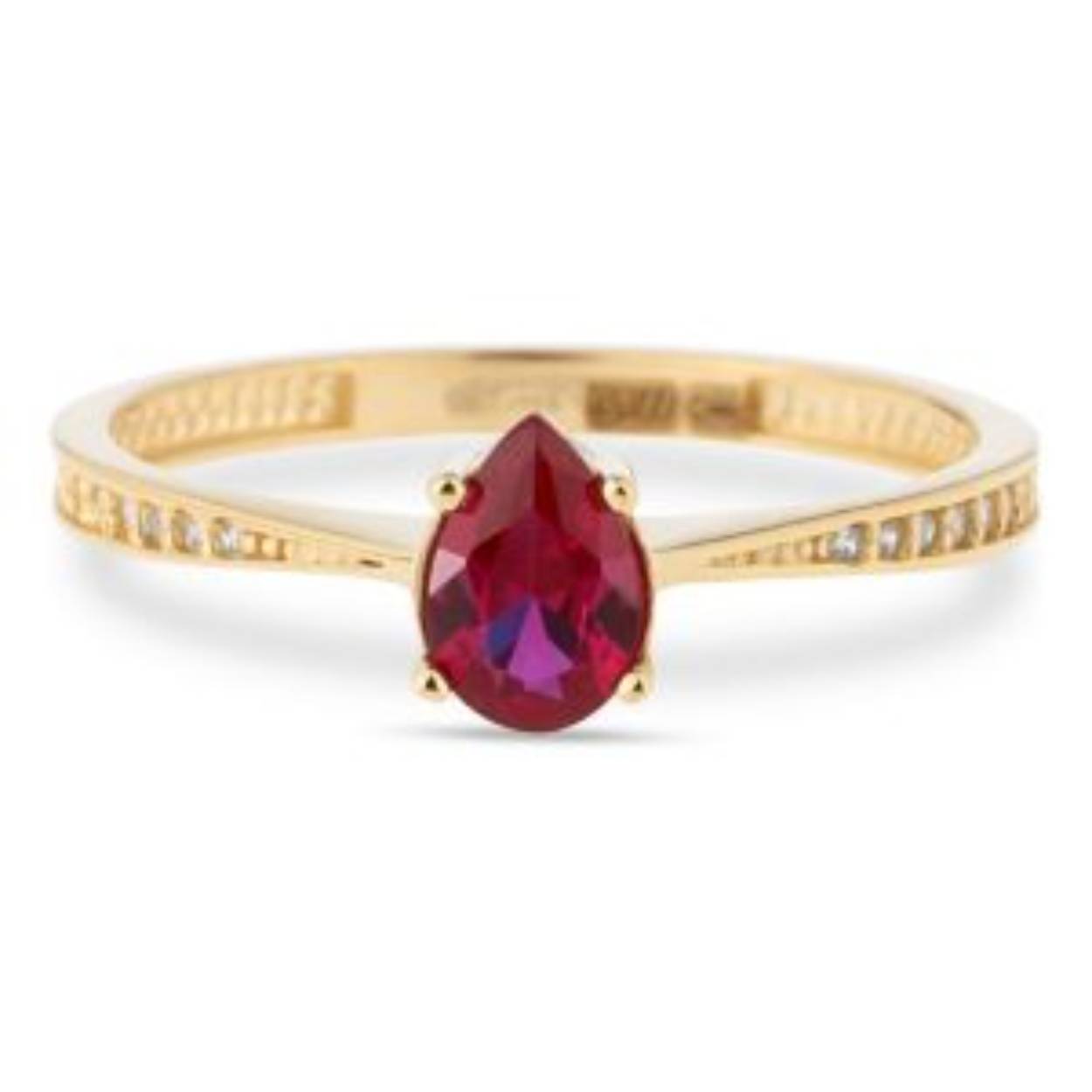 Swing Jewels 14k ring met rood zirconia.
Maat 52