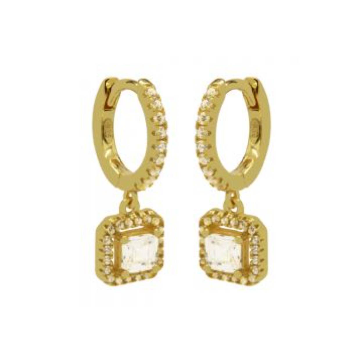 Hinged Hoops Zirconia Vintage Goldplated