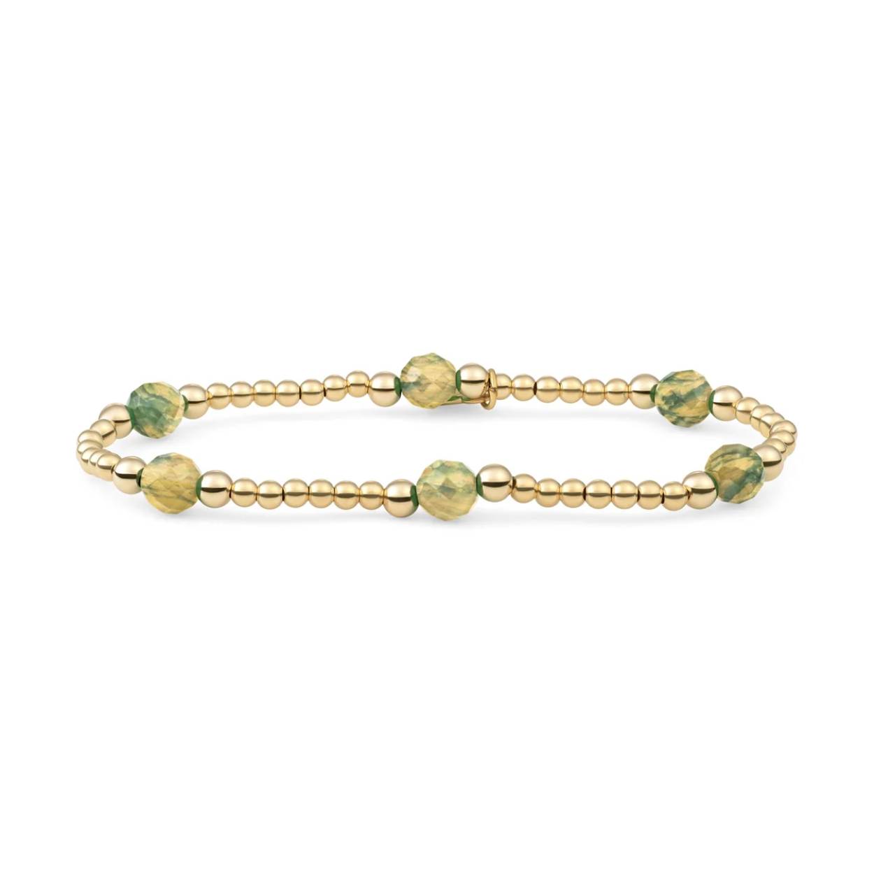 BRACELET HIDDEN GEM YAÁN GREEN JADE REVERSE BOLD MIX GOLD