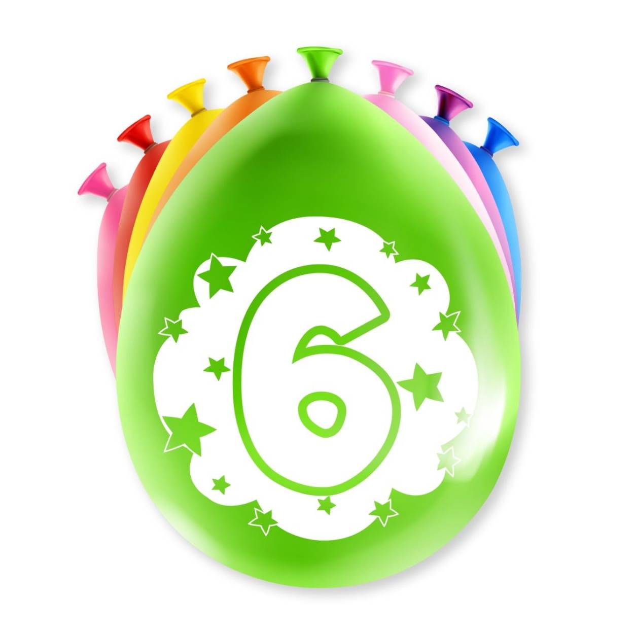 Een feestje kan niet zonder ballonnen en als u party ballonnen met 6 jaar koopt dan krijgt u deze in maar liefst 8 verschillende kleuren! De ballonnen zijn gemaakt van latex en zijn ongeveer 30 bij 30 centimeter groot.