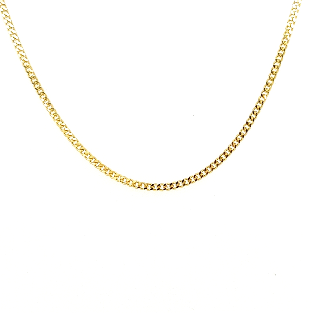 Geelgouden collier Gourmetschakel 45cm & 1,2mm breed
