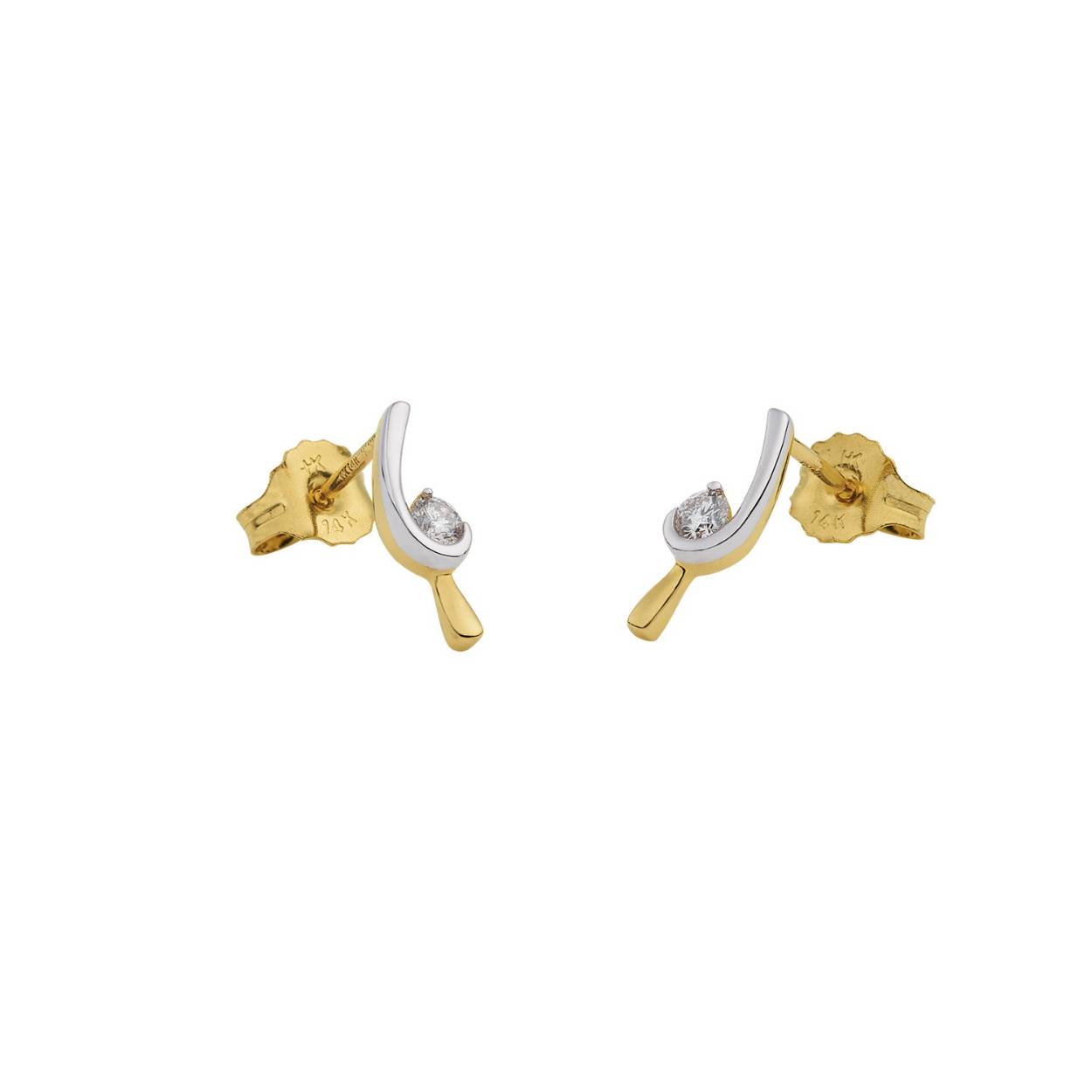 Solitair oorknoppen 0.10ct TW-VS2 BI