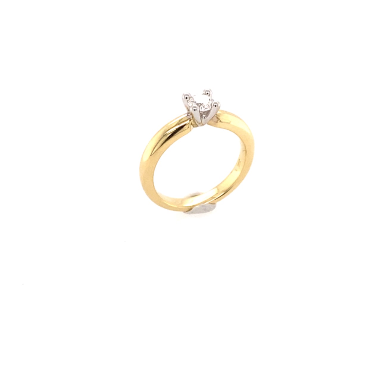 geelgouden solitair met 0.35crt briljant 