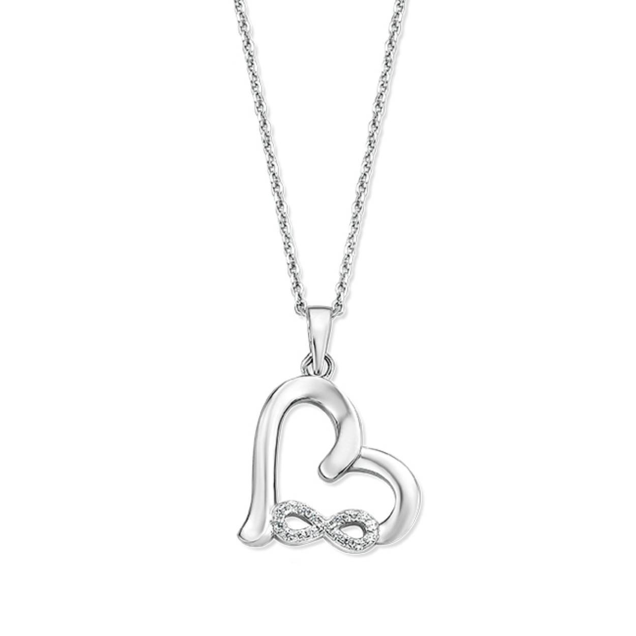 Zilveren hanger met zirkonia. inclusief zilver collier.