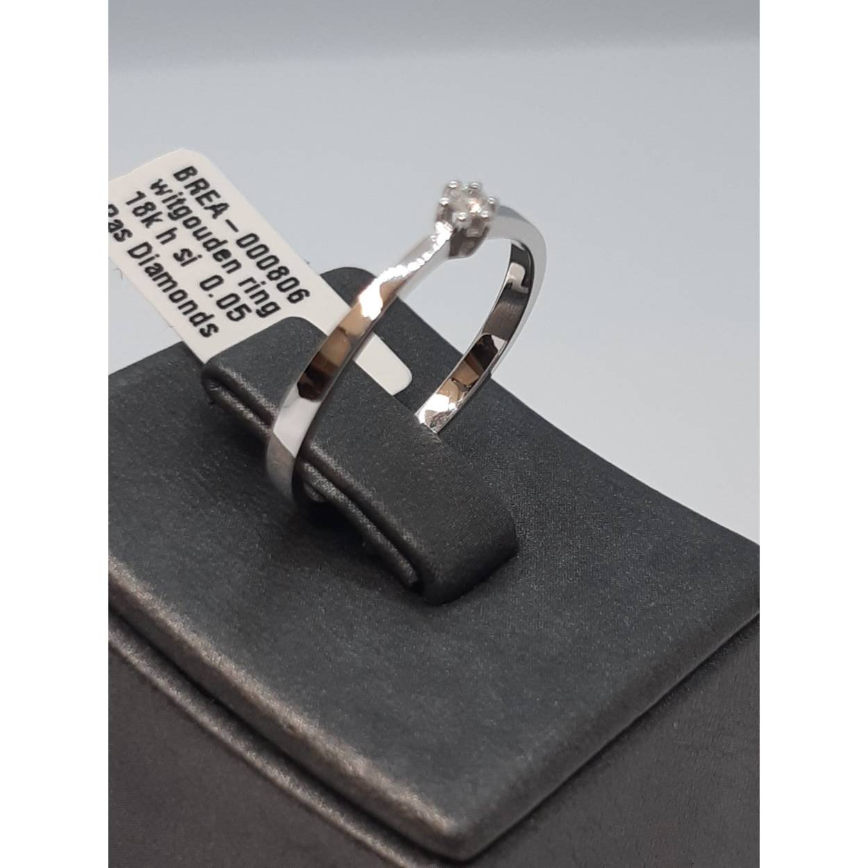 witgouden ring diamant 18k h si  0.05