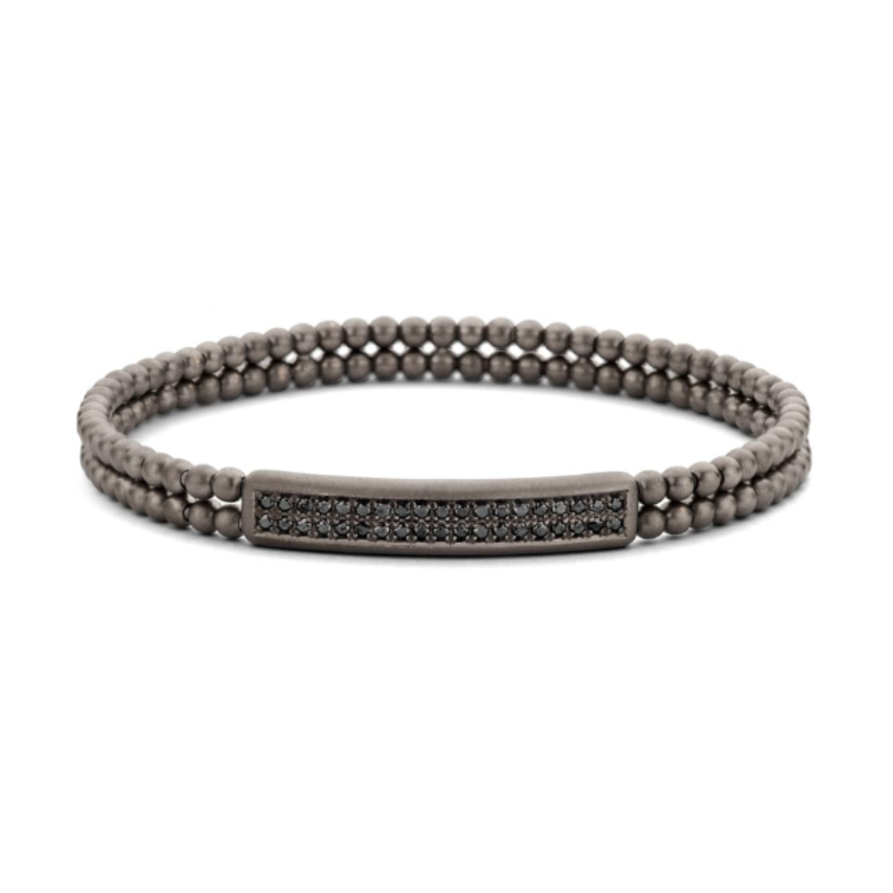 Hulchi Belluni zwart gouden STRETCH armband met 38 zwarte diamanten