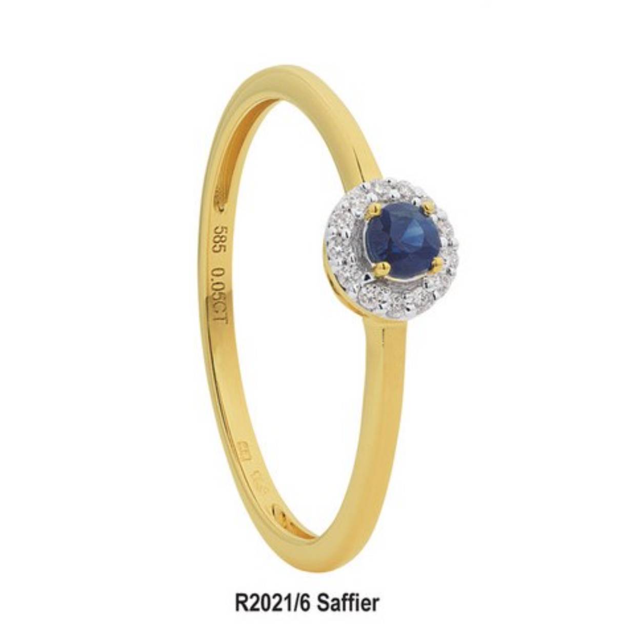 Eclat rozet ring met saffier en diamant 0,05 crt G-SI. ID-68R-5.
Ook is deze rozet ring te verkrijgen met robijn of smaragd. Vraag naar de mogelijkheden.