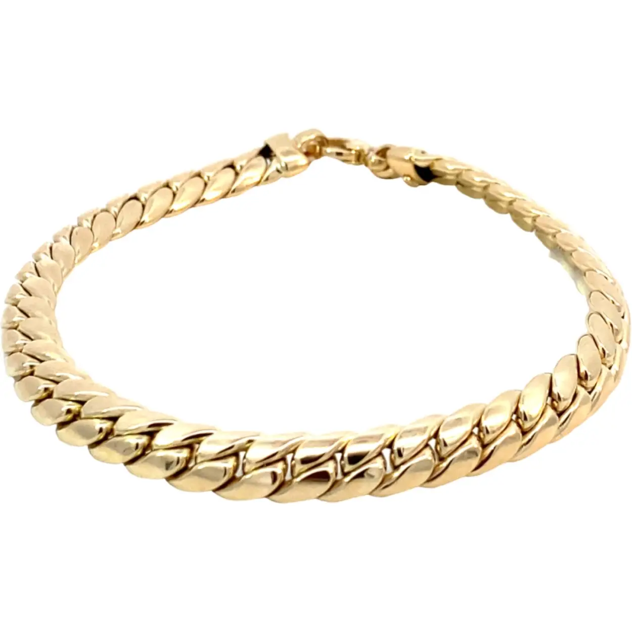 14 karaat geelgouden gourmette armband 19.5 cm.