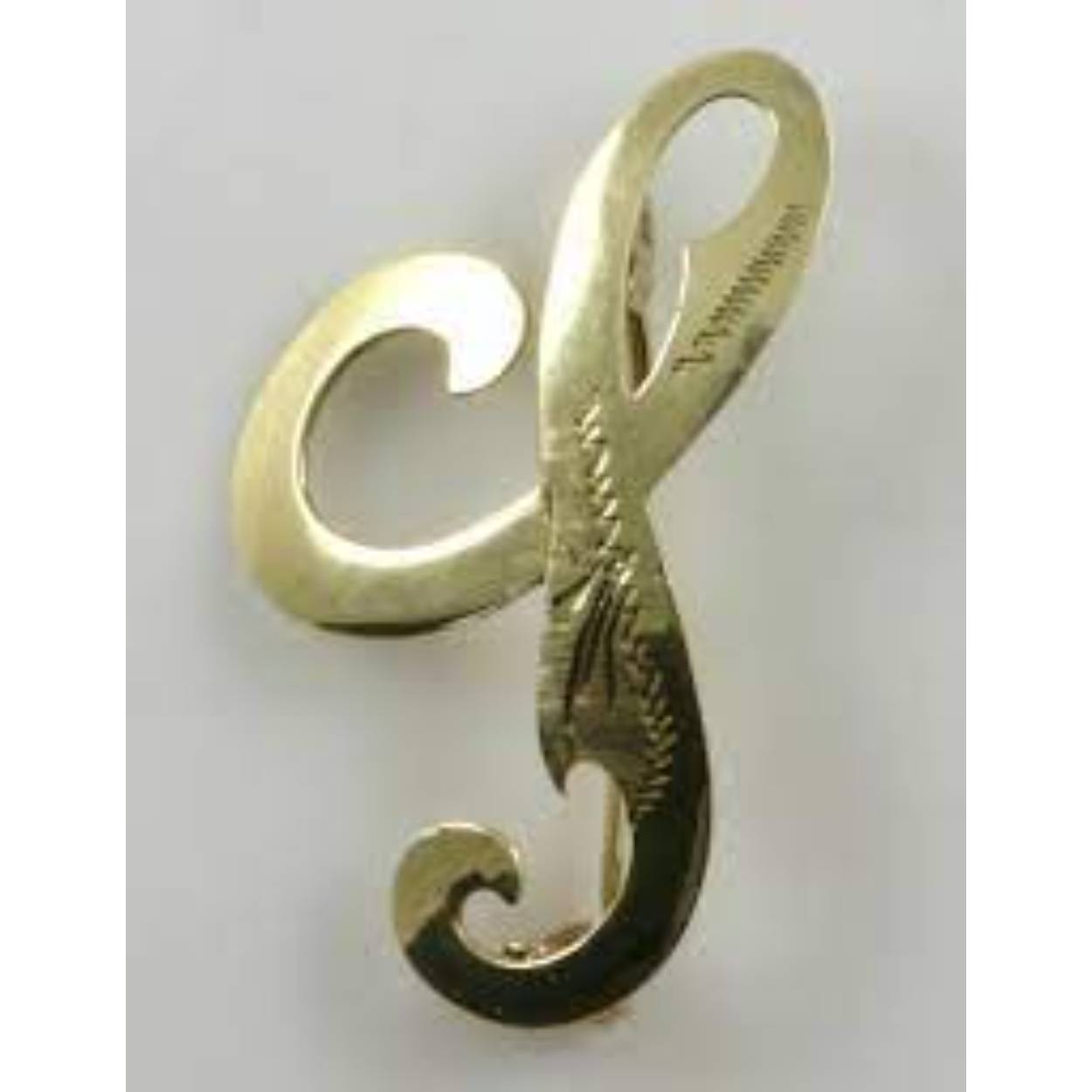 zilveren broche letter F