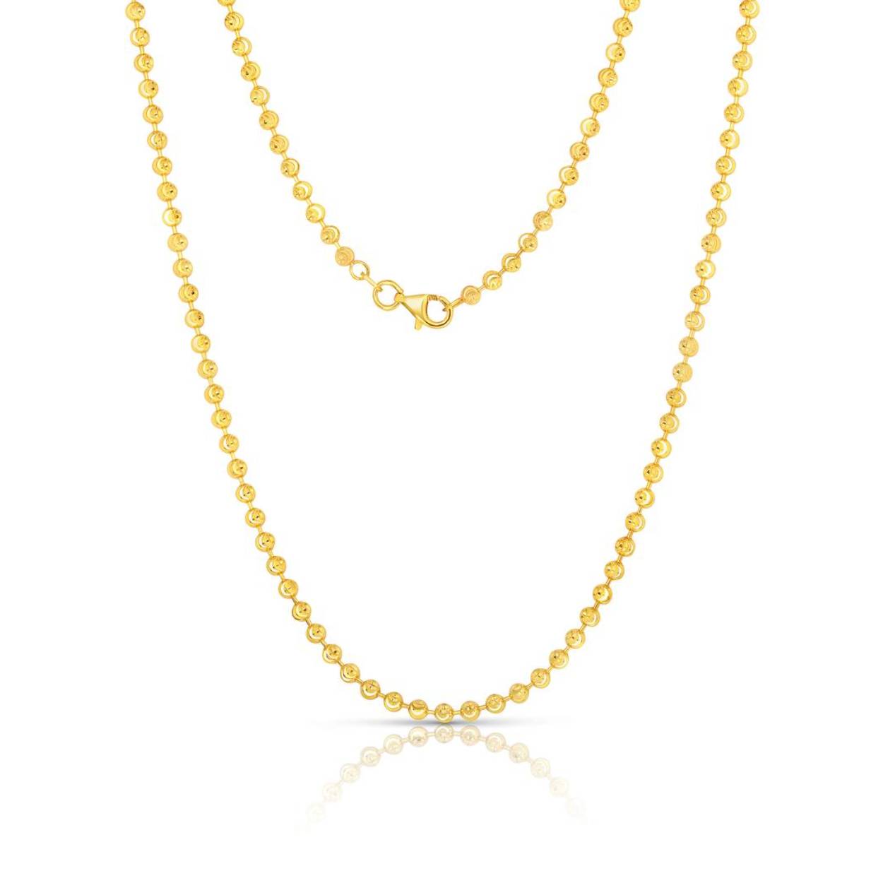 geelgoud kogelketting 2 mm dikte op 50 cm lengte